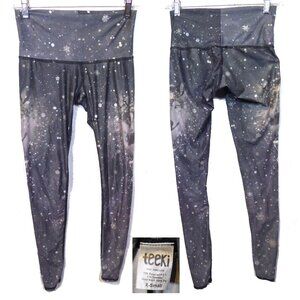 Teeki Floral Print with Wolf heads Leggings, size X-Small